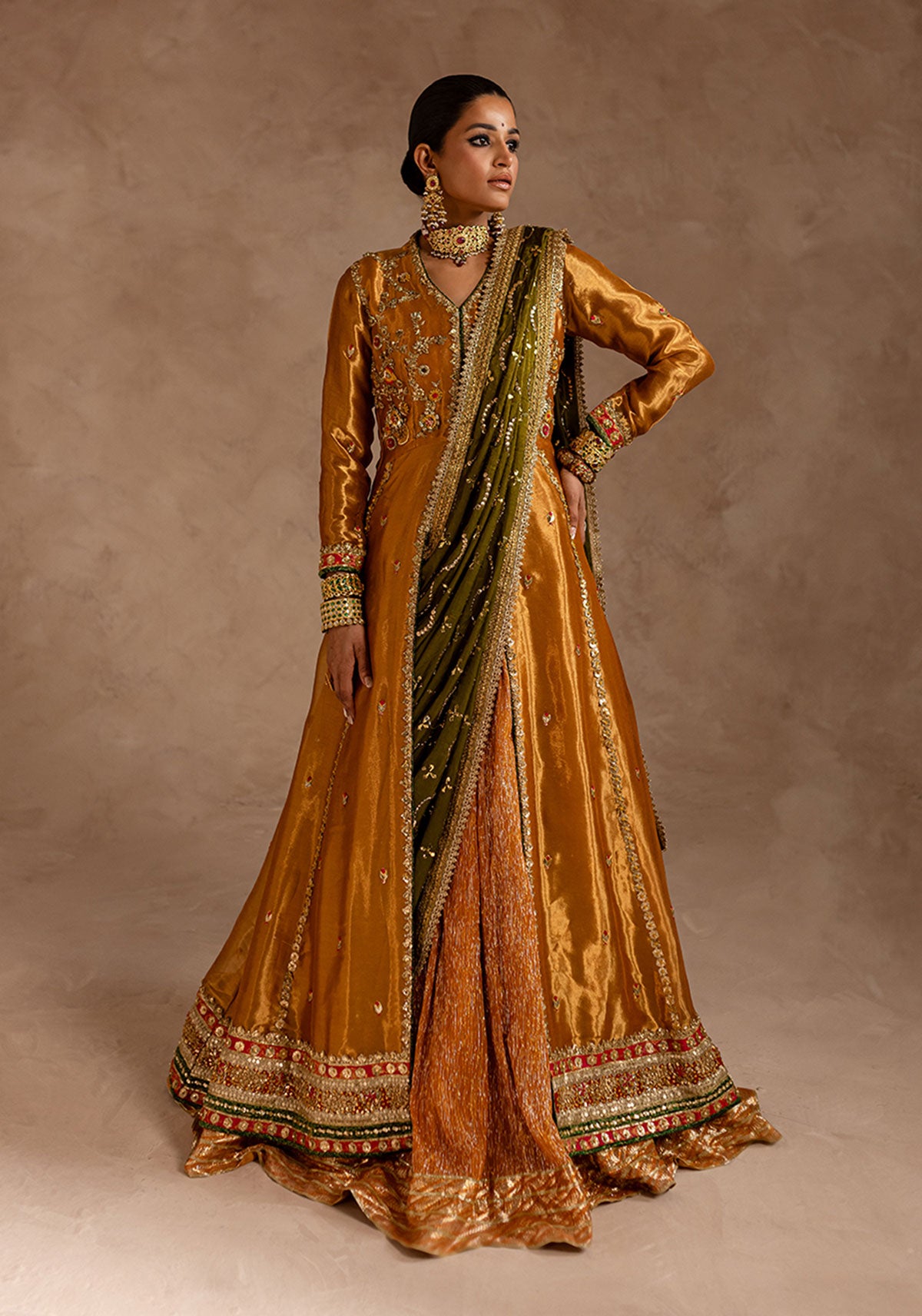 Burnt Orange Tissue Gown