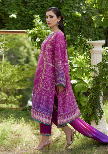 Tazeen Magenta Ombre Shirt And Dupatta