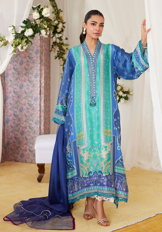 Miro Printed Raw Silk Shirt And Dupatta