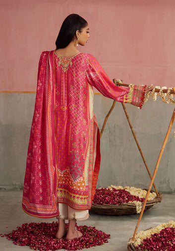 Selin Crimson Shirt And Dupatta
