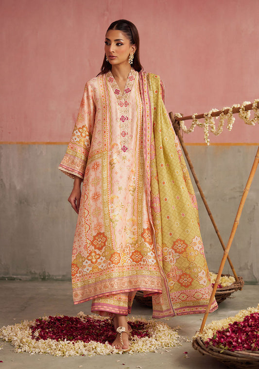 Eda Apricot Shirt And Dupatta