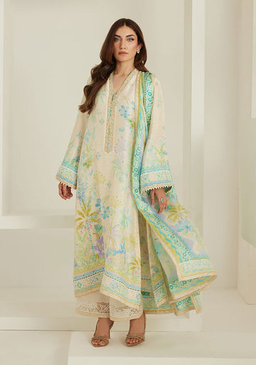 Palm Ivory Shirt And Dupatta