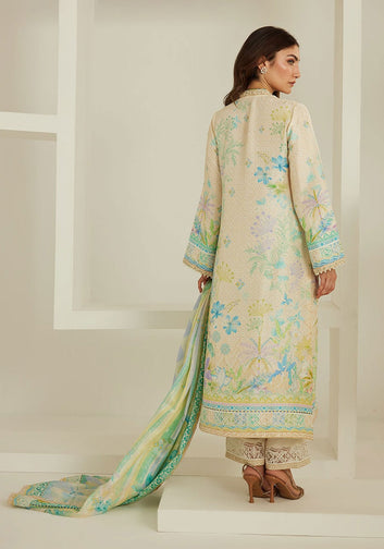 Palm Ivory Shirt And Dupatta