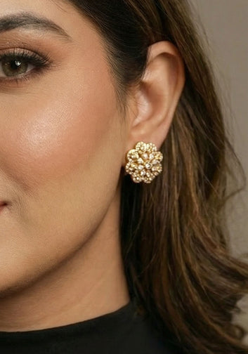 Floral Radiance Gold Studs