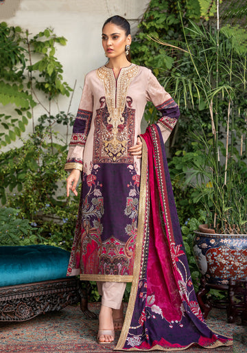 Unstitched Lawn Pret Appliqué Embroidered Fusion Outfit