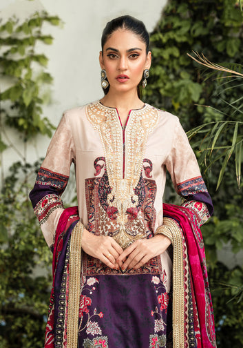 Unstitched Lawn Pret Appliqué Embroidered Fusion Outfit