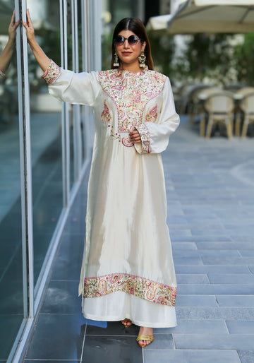 Ivory Embroidered Kurta