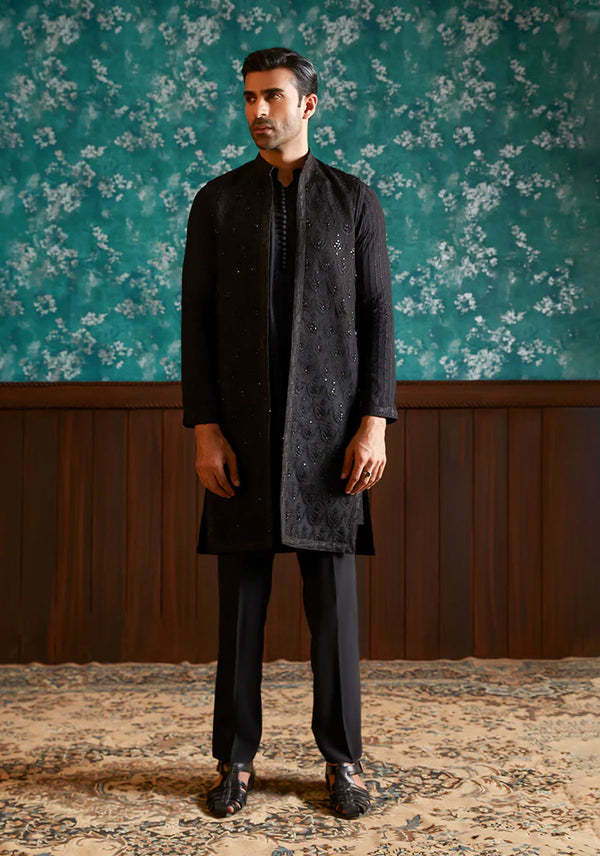 "FARHAD" ORGANZA OPEN SHERWANI