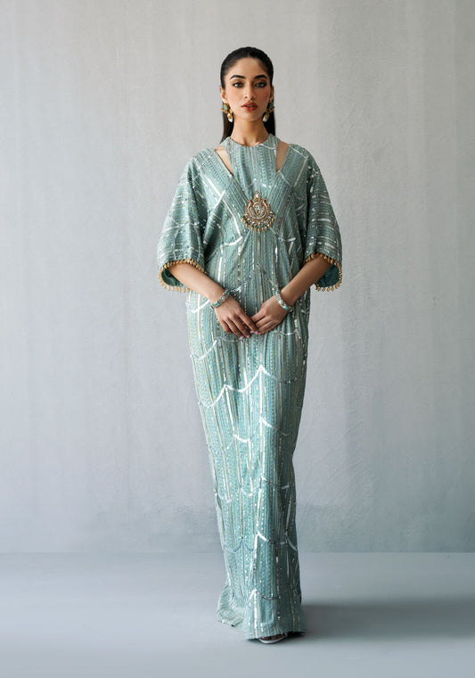 Maheen Karim - Ice Blue Kaftan