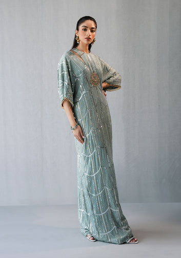 Maheen Karim - Ice Blue Kaftan