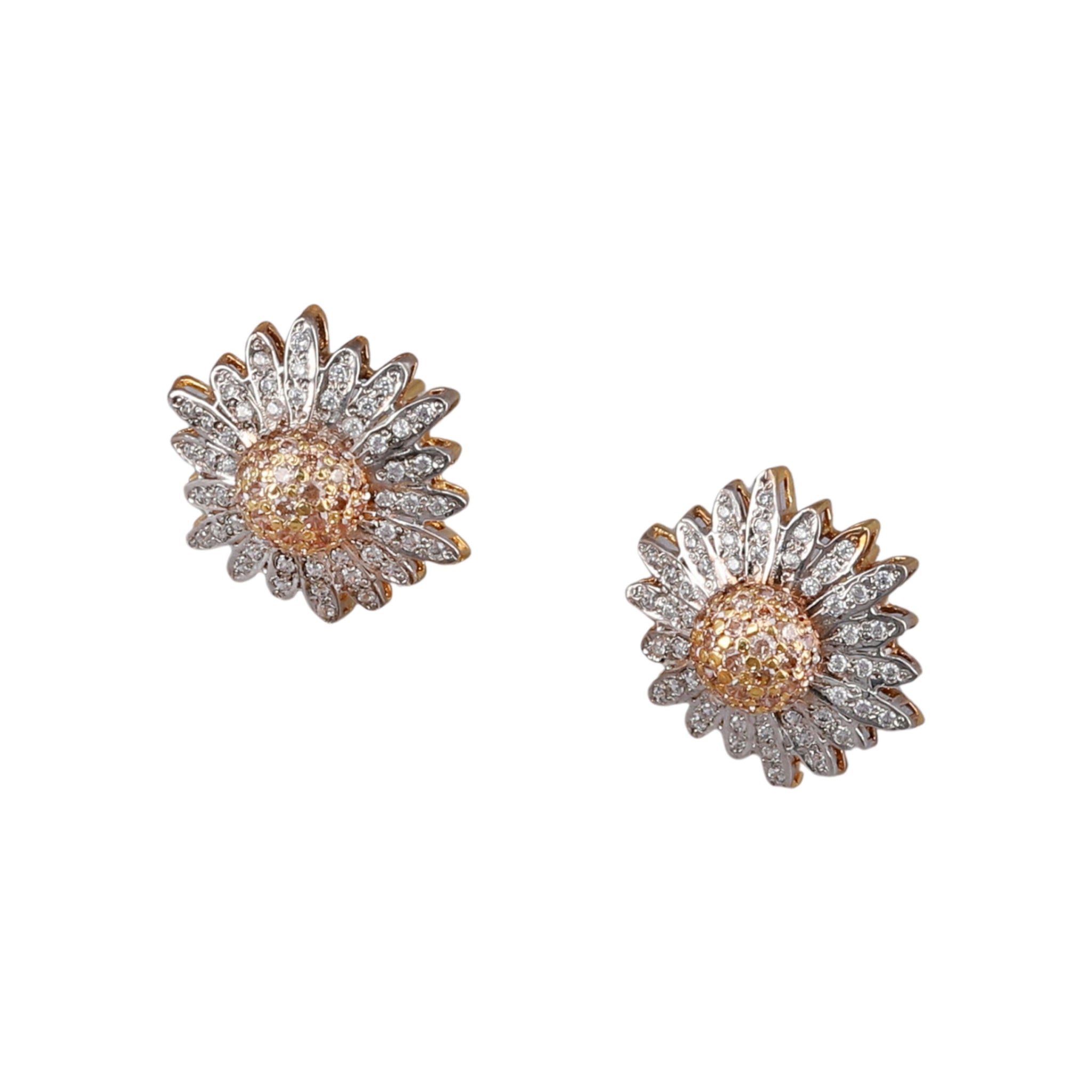 Champagne Sunflower Earrings