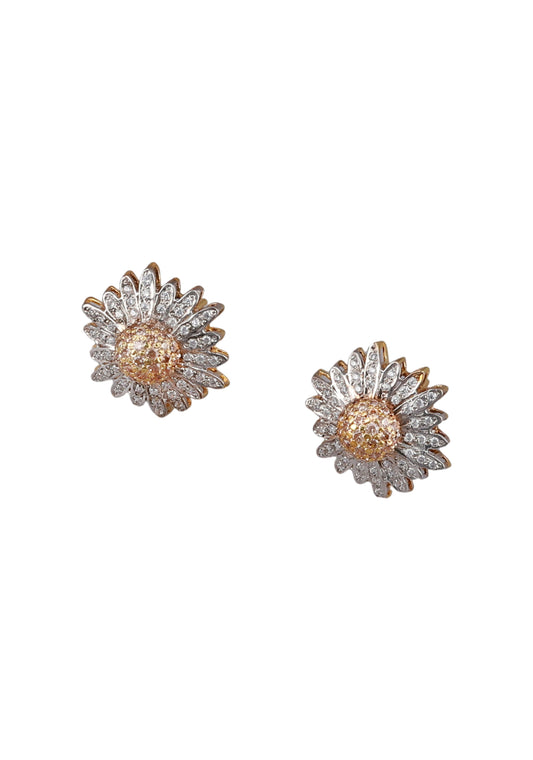 Champagne Sunflower Earrings