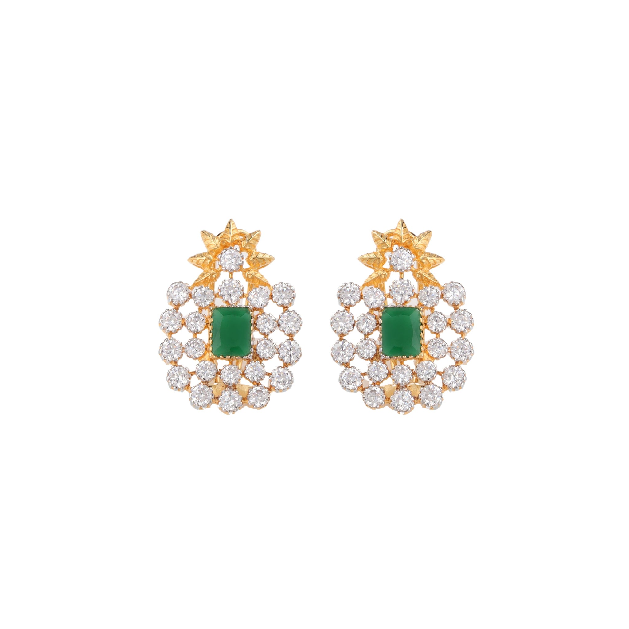 Emerald Gold Studs