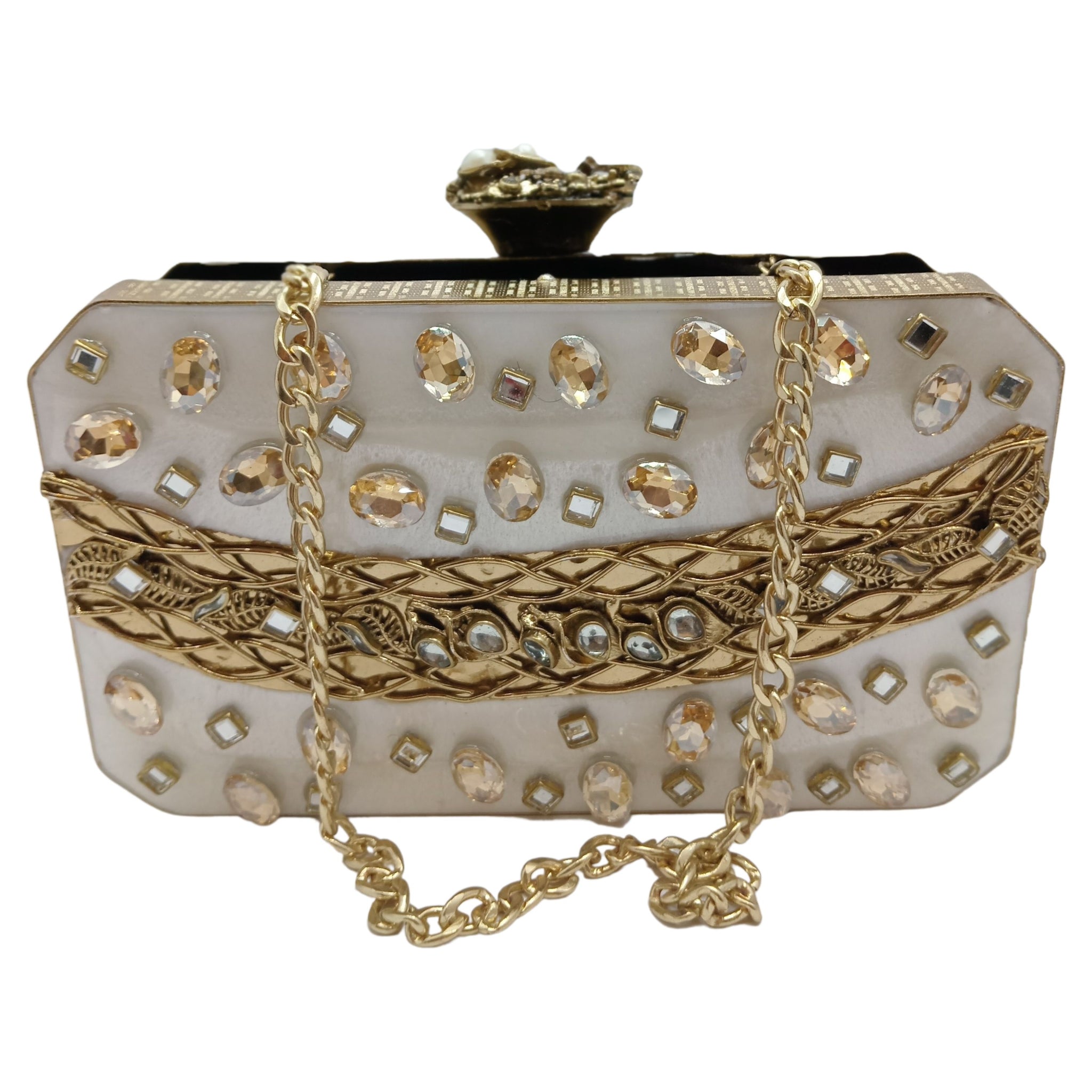 Ivory and Gold Luxury Clutch