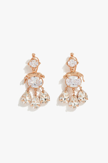 Leopard Crystal Drop Earrings