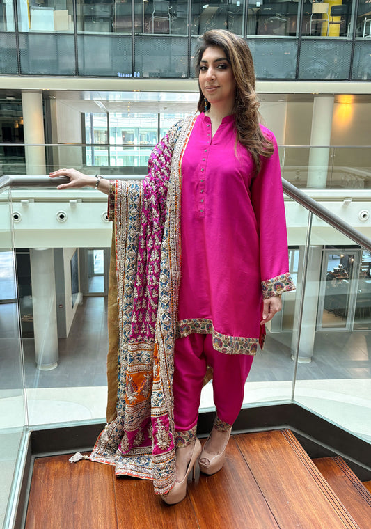 Hot Pink Gotta Work Dupatta