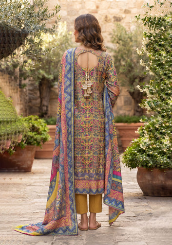 Multicolor Printed Kurta with Matching Dupatta & Trouse