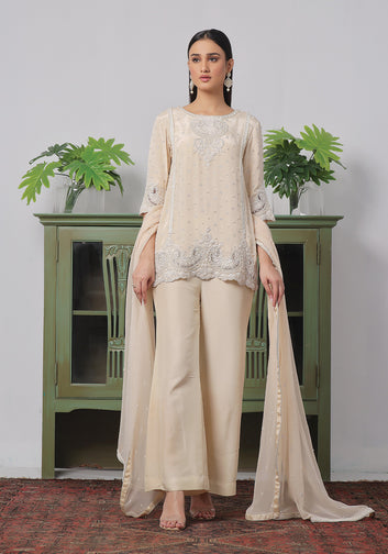 RUHENA BEIGE SHORT KURTI