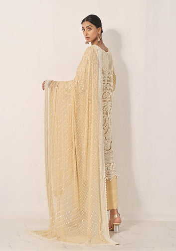 MEPHISTO YELLOW PEARL KURTA & DUPATTA