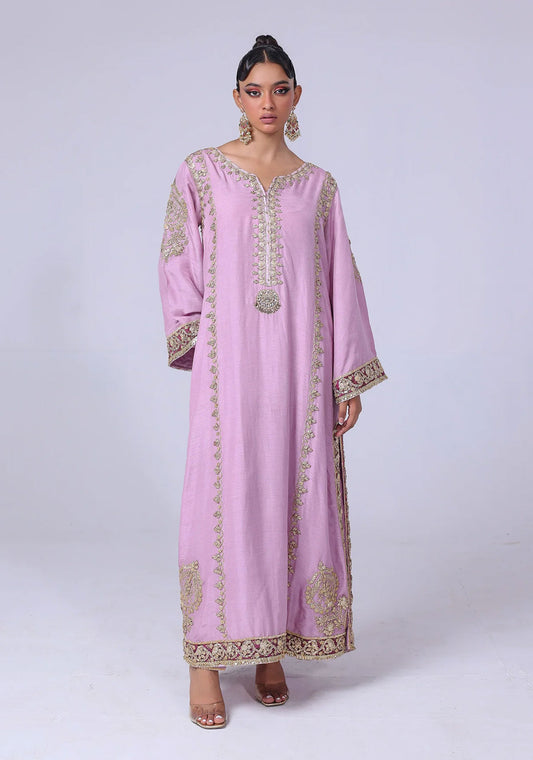 Gota Lilac Pink Long Kurta