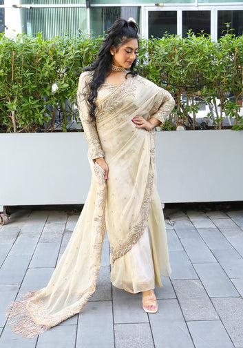 Gold Drape Saree Dress