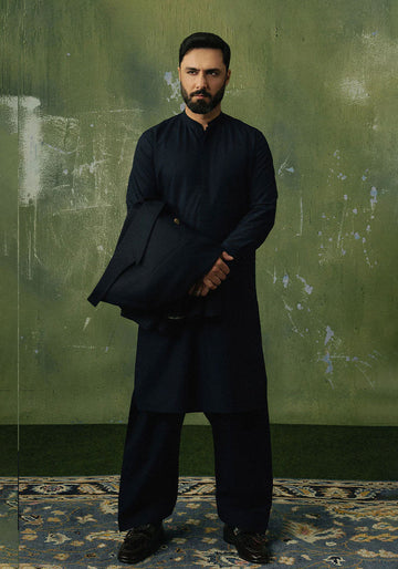 Navy Blue Premium Shalwar Kameez