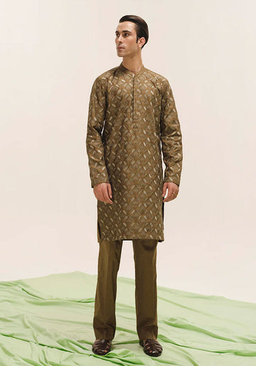 Olive Green Kurta Pajama