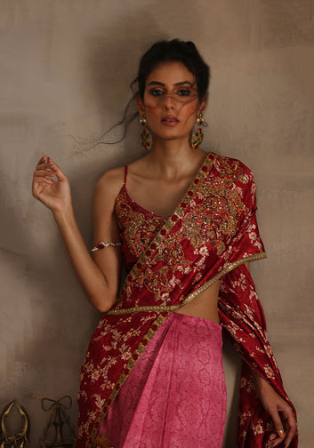 Pink Timeless Sheesha Silk Saree