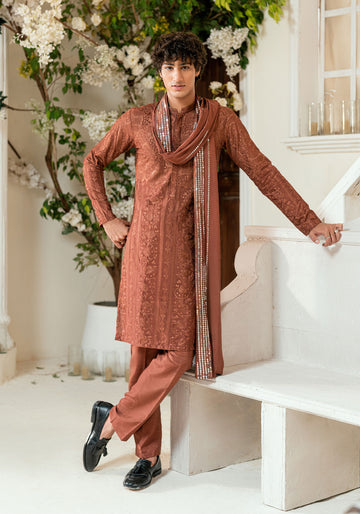 Brown Kurta Trouser