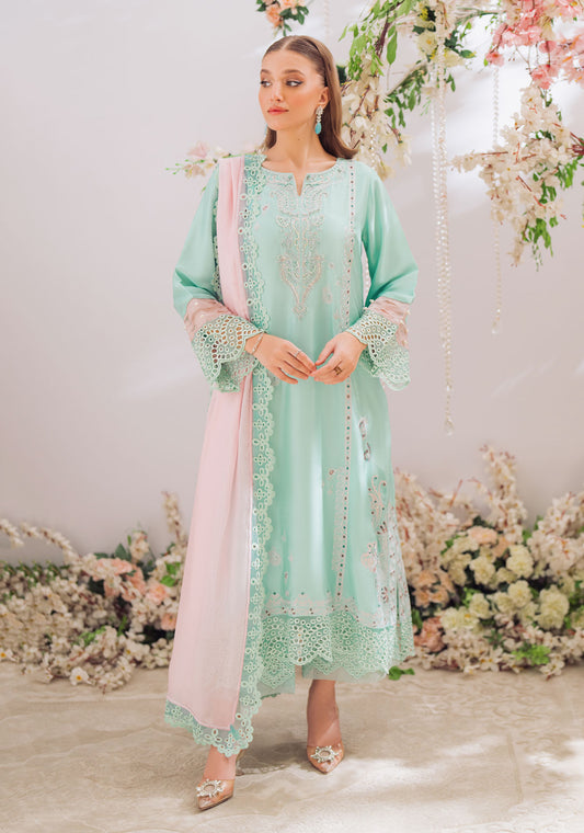 Emel Aqua Shirt and Dupatta