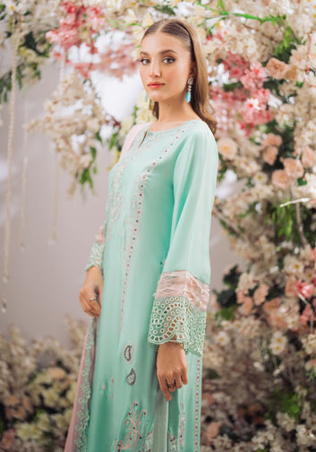 Emel Aqua Shirt and Dupatta