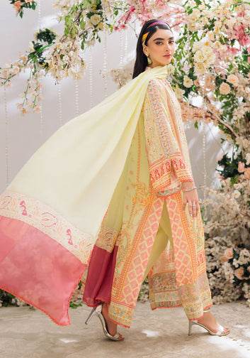 Syra Yellow Print Shirt and Dupatta