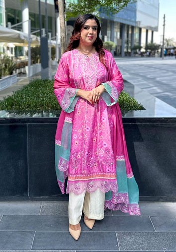 Deep Pink Shirt and Dupatta