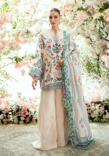 Printed Ivory Shirt and Dupatta Set