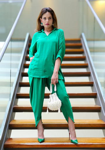 Emerald Green Embellished Co-ord Set