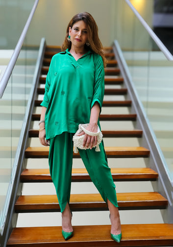 Emerald Green Embellished Co-ord Set