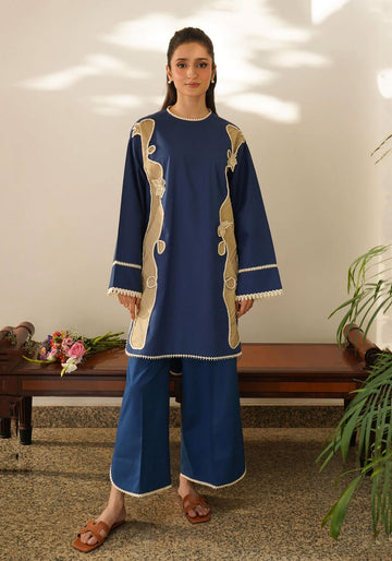 Navy Blue Summer Pret Two-Piece