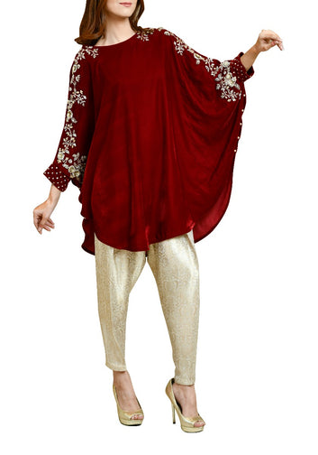 Burgundy Velvet Tunic
