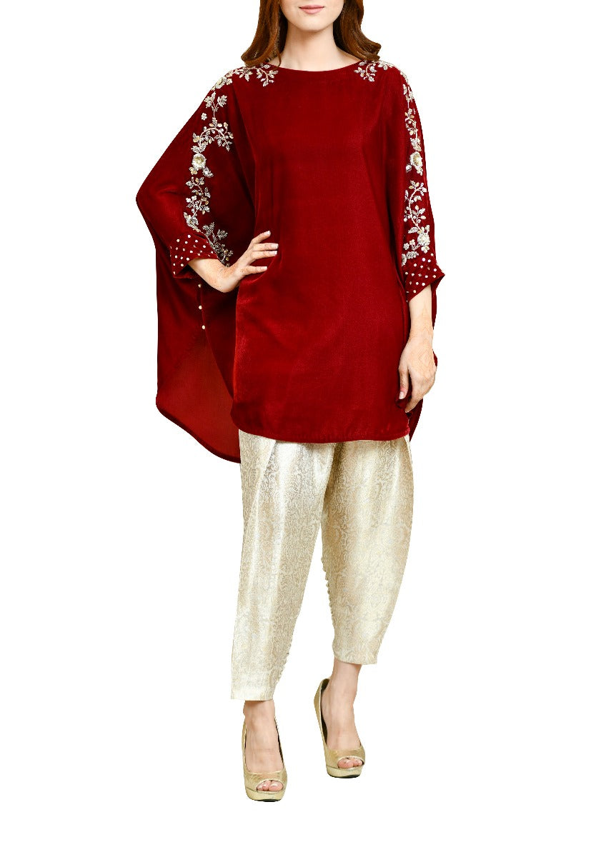 Burgundy Velvet Tunic