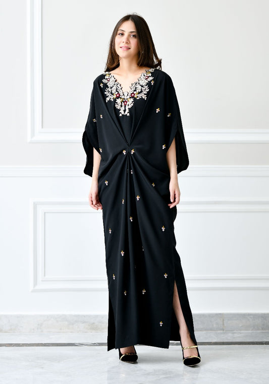 Black Pleated Kaftan