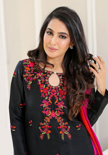 Black & Multi Kurta