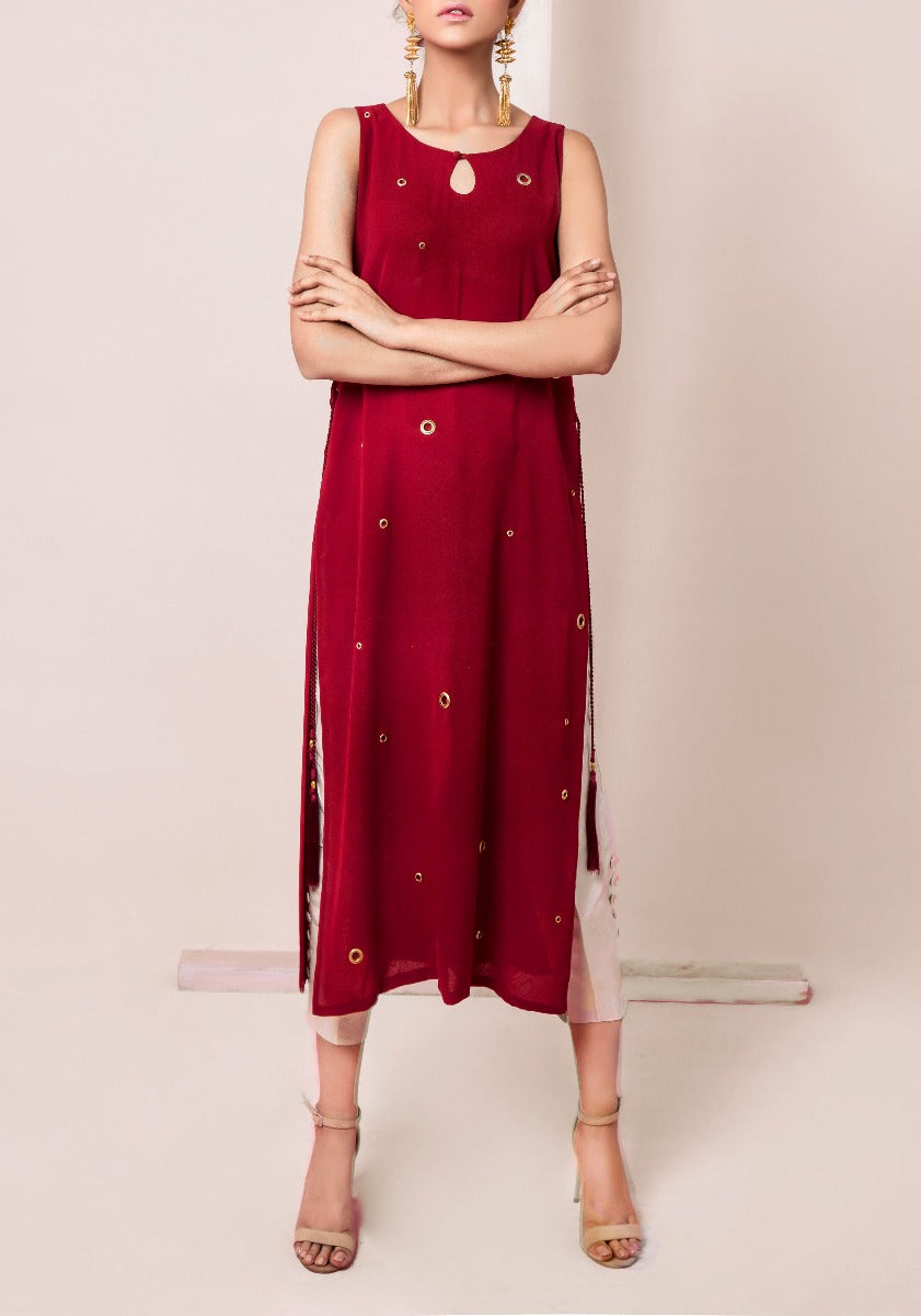 Allie - U neck Scarlet red tunic