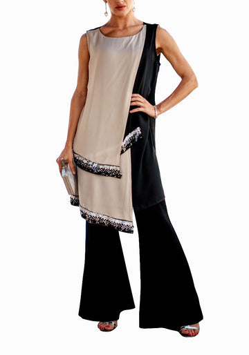 Amani - Black and Beige Tunic