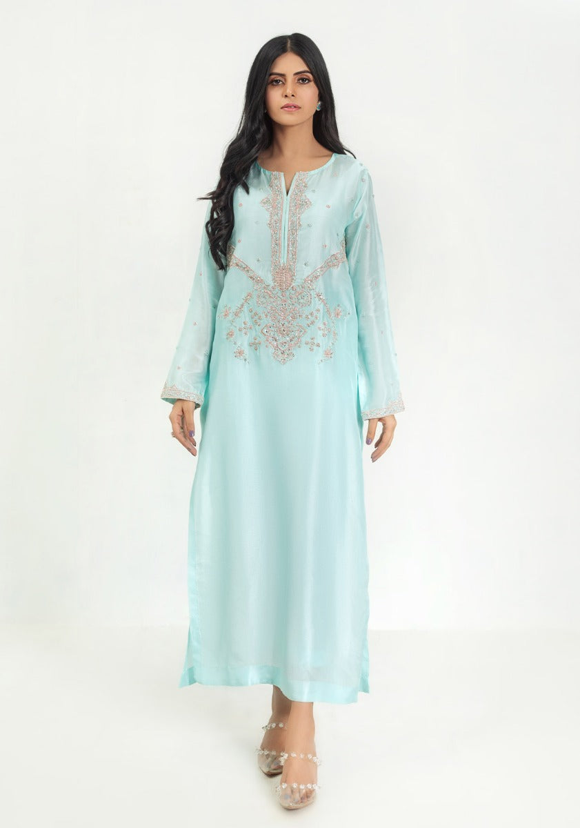 Silver embellished kaftan