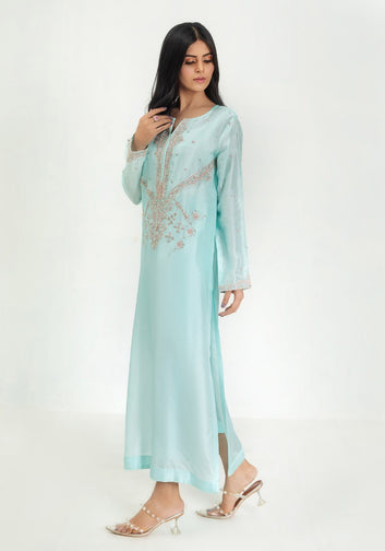 Silver embellished kaftan