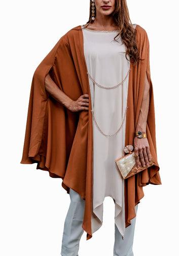 Delilah - Rust and White Tunic