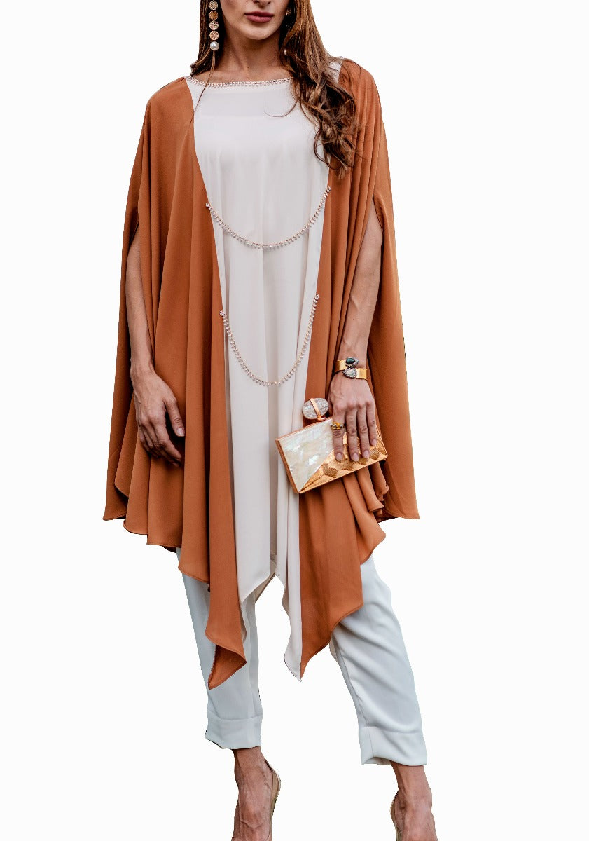Delilah - Rust and White Tunic