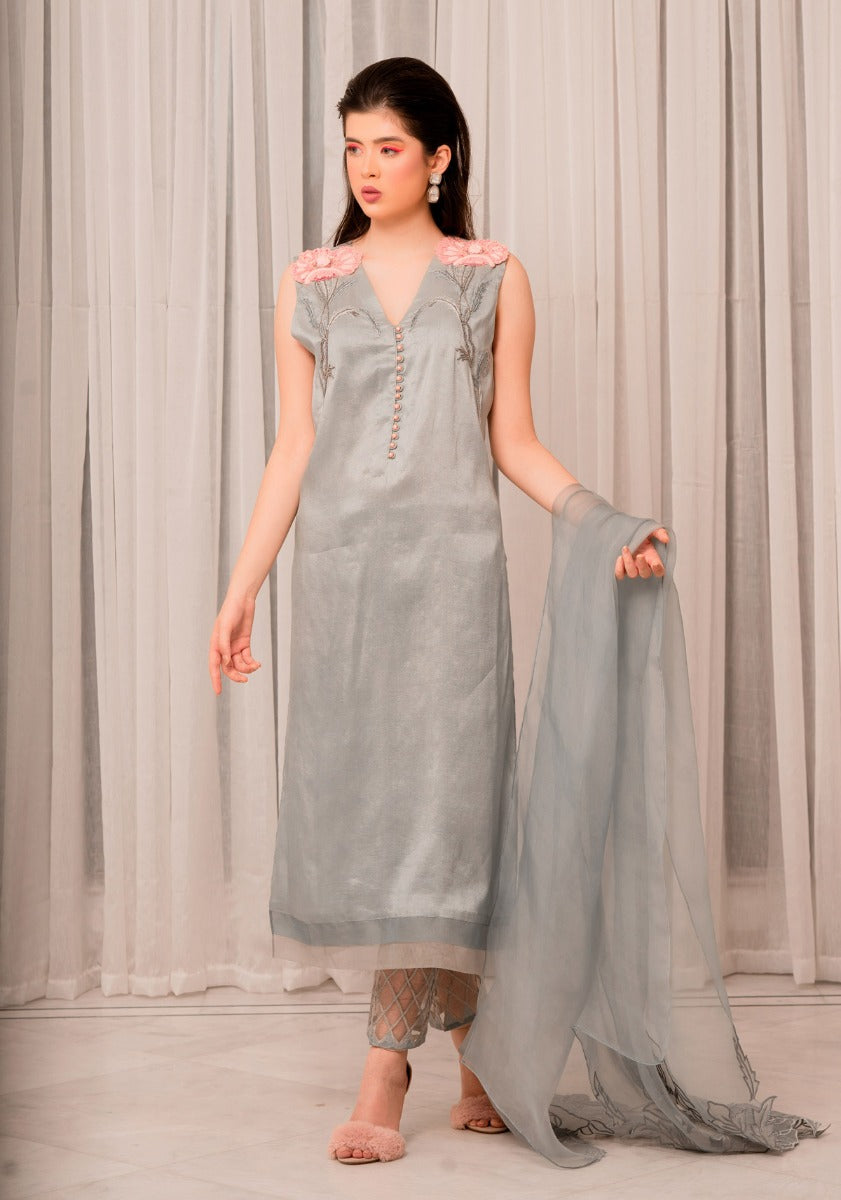 Grey Beaded Set