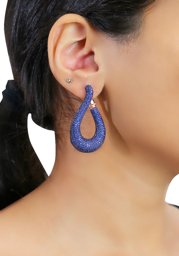 Sapphire Blue Spinel Stone Earrings