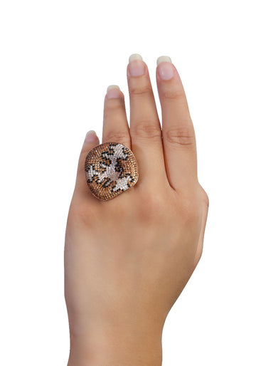 Animal Print Spinel Ring